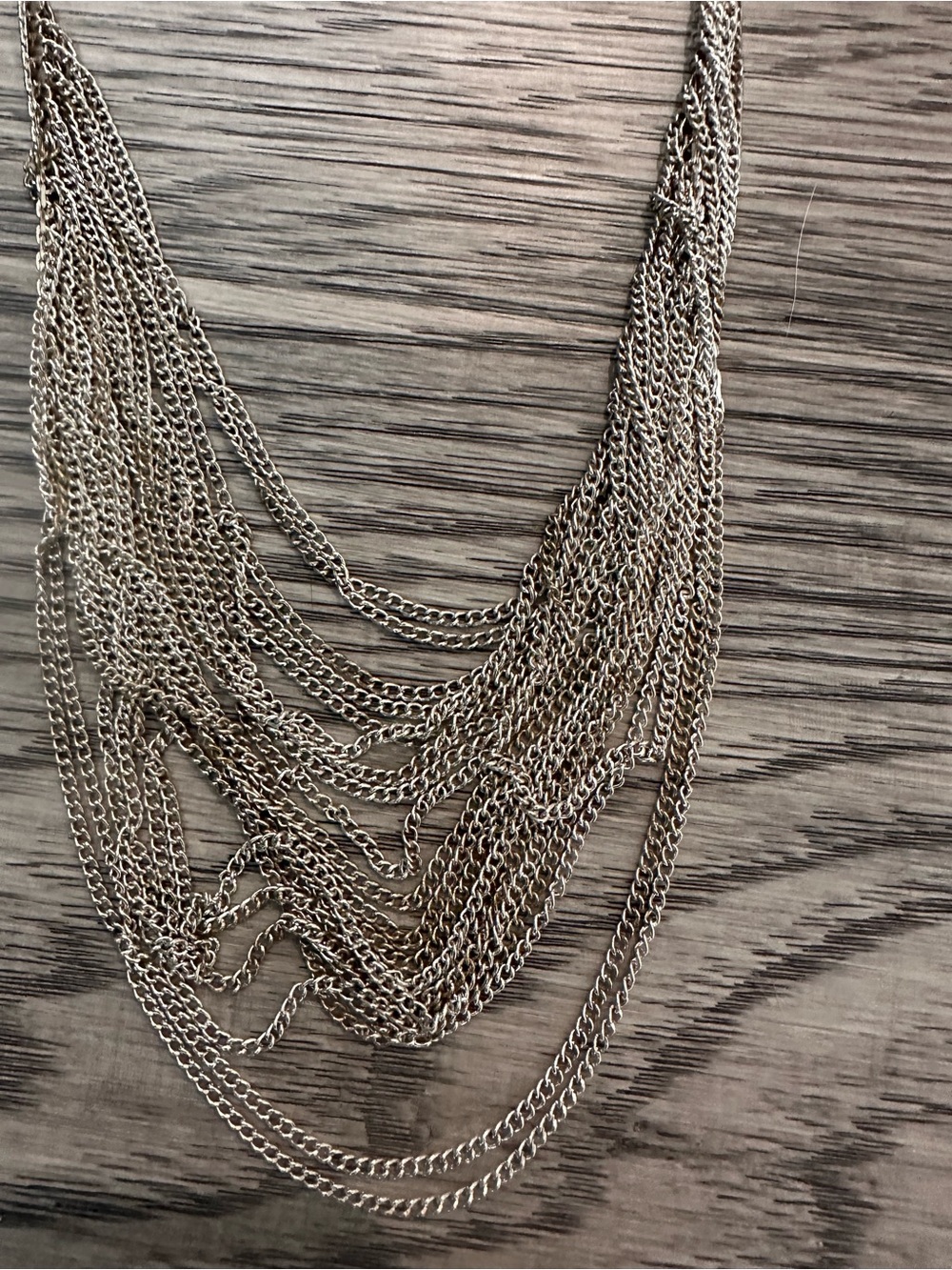 Multi-Strand Silver Layered Necklace - Women's Jewelry